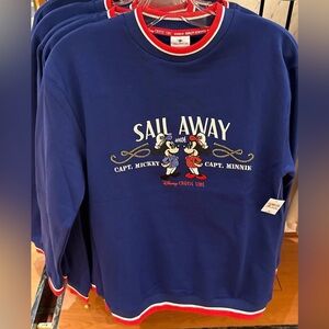 Disney Cruise Line Sail Away Crewneck sweatshirt Captain Mickey Minnie navy